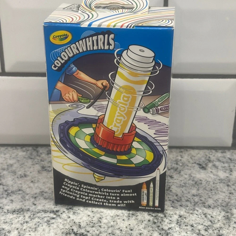 Crayola Kids Colourwhirls Spinning Top Toy Blue Drawing Nontoxic Arts Crafts